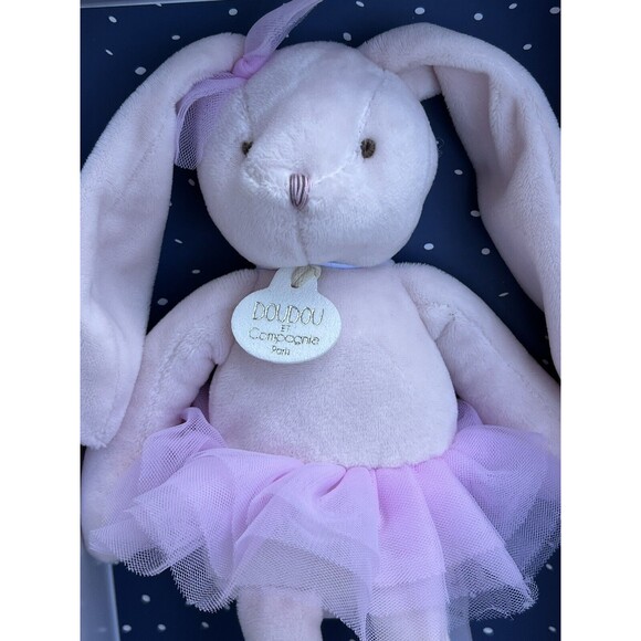 Doudou et Compagnie Paris Ballerina Bunny Plush Baby Infant Toy Pink 12" NEW - Picture 2 of 4